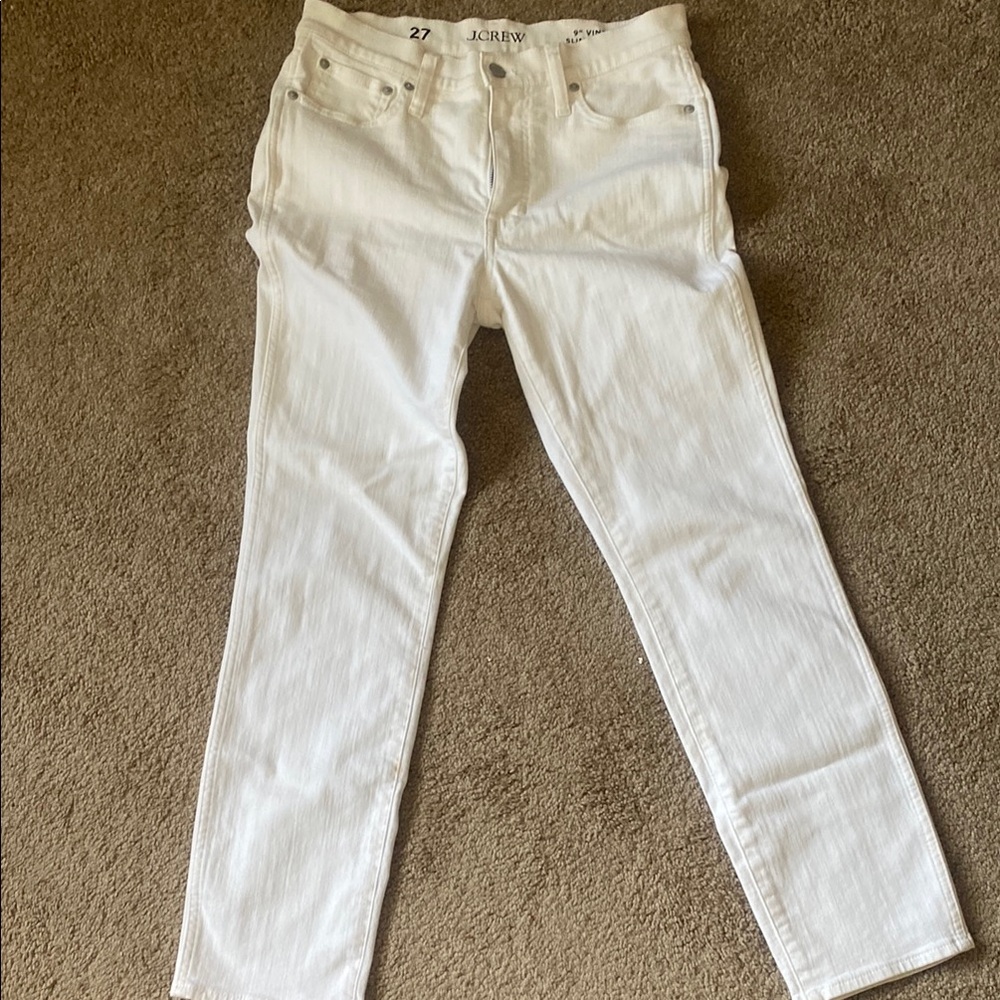 J. Crew White Skinny Jeans Full-Length Denim
